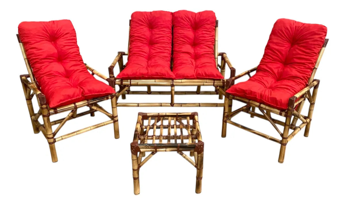 KIT 1 Namoradeira, 2 Cadeiras Completo Vermelho + Brinde Exclusivo