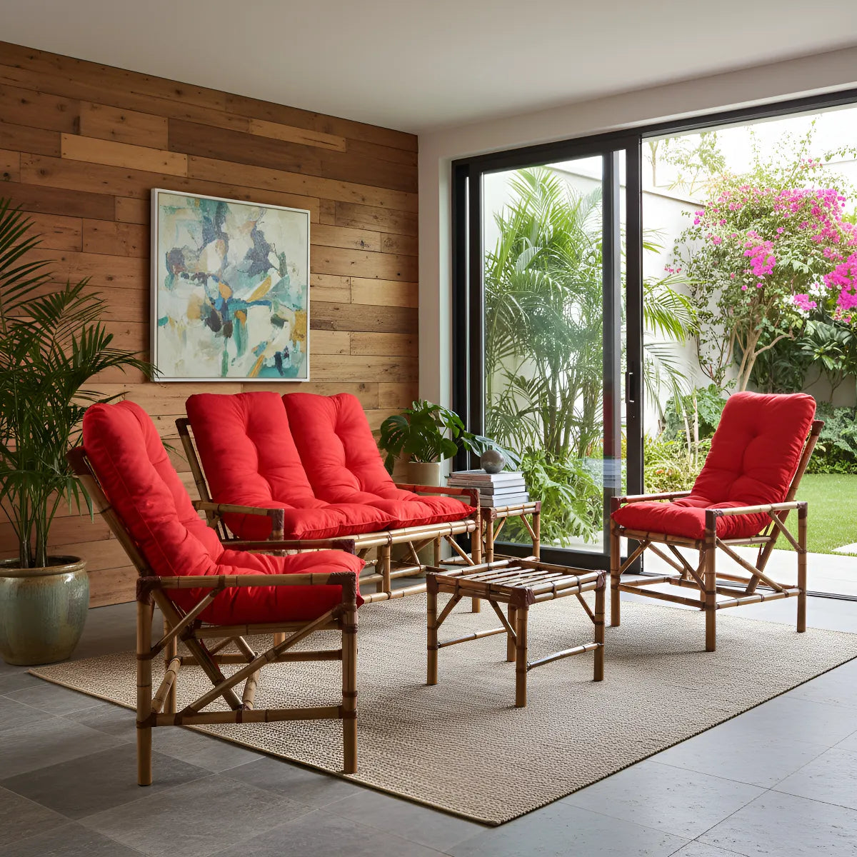 KIT 1 Namoradeira, 2 Cadeiras Completo Vermelho + Brinde Exclusivo