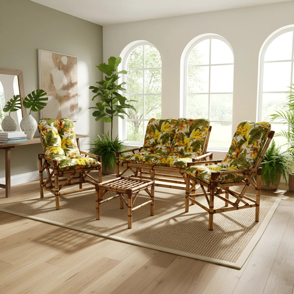 KIT 1 Namoradeira, 2 Cadeiras Completo Lírio Amarelo + Brinde Exclusivo