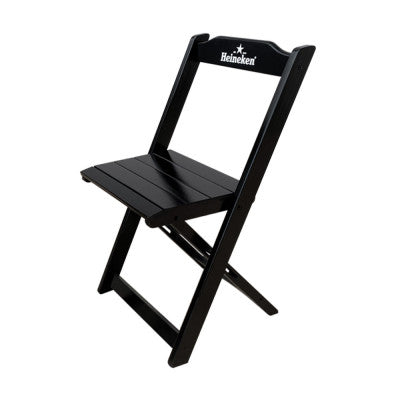 Conjunto Dobrável de madeira maciça, 4 Cadeiras - HEINEKEN PRETA