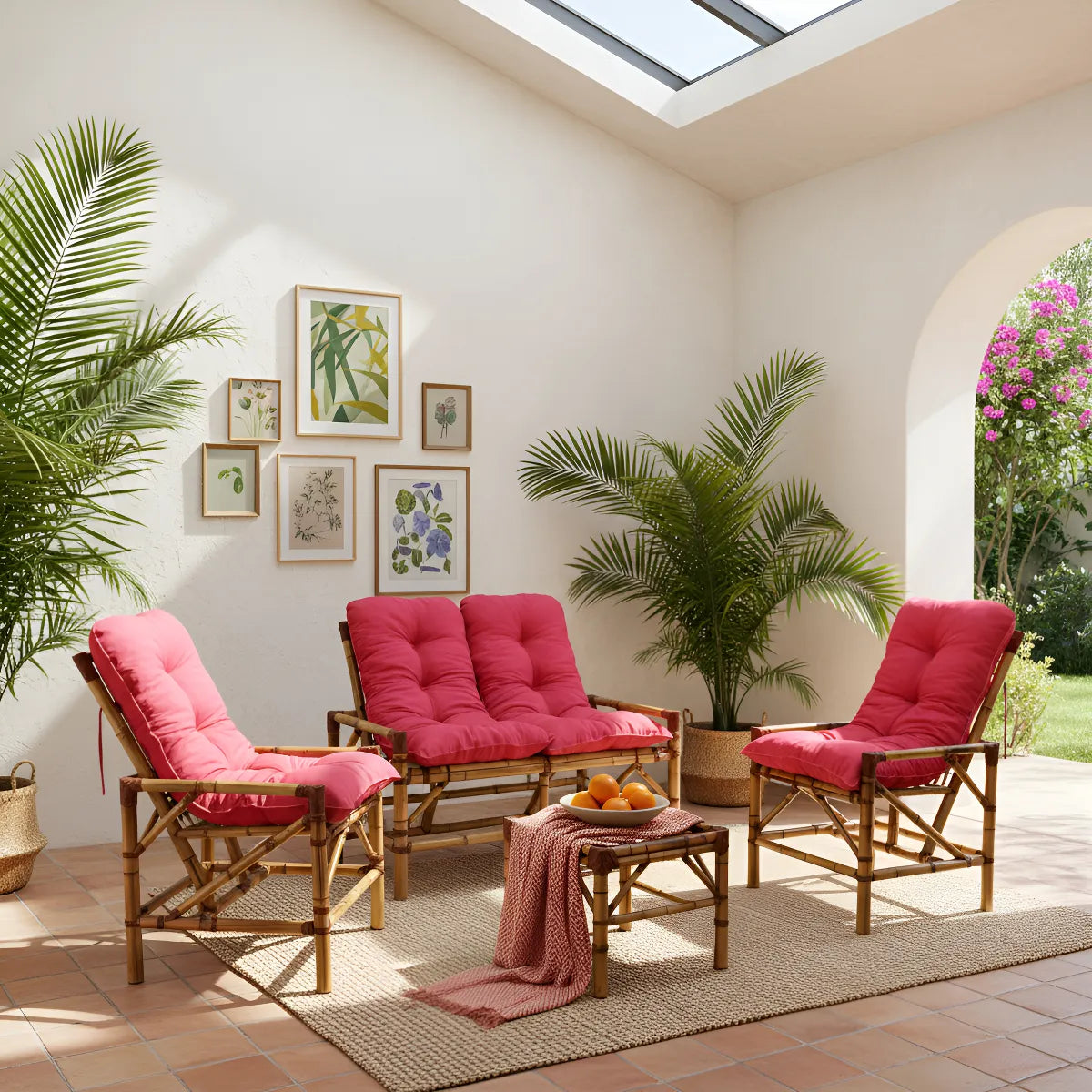 KIT 1 Namoradeira, 2 Cadeiras Completo Rosa + Brinde Exclusivo