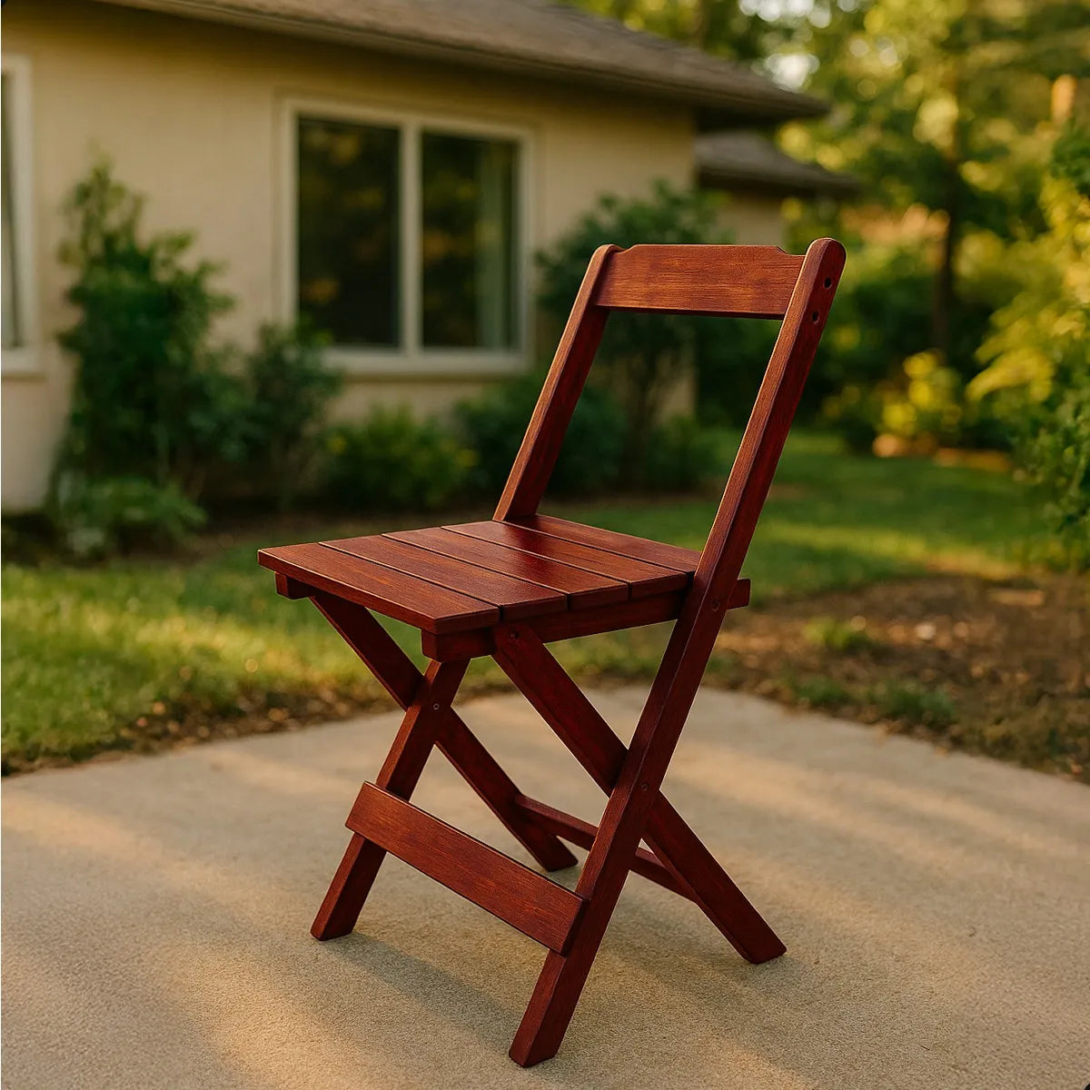 Conjunto Dobrável de madeira maciça, 4 Cadeiras - IMBUIA