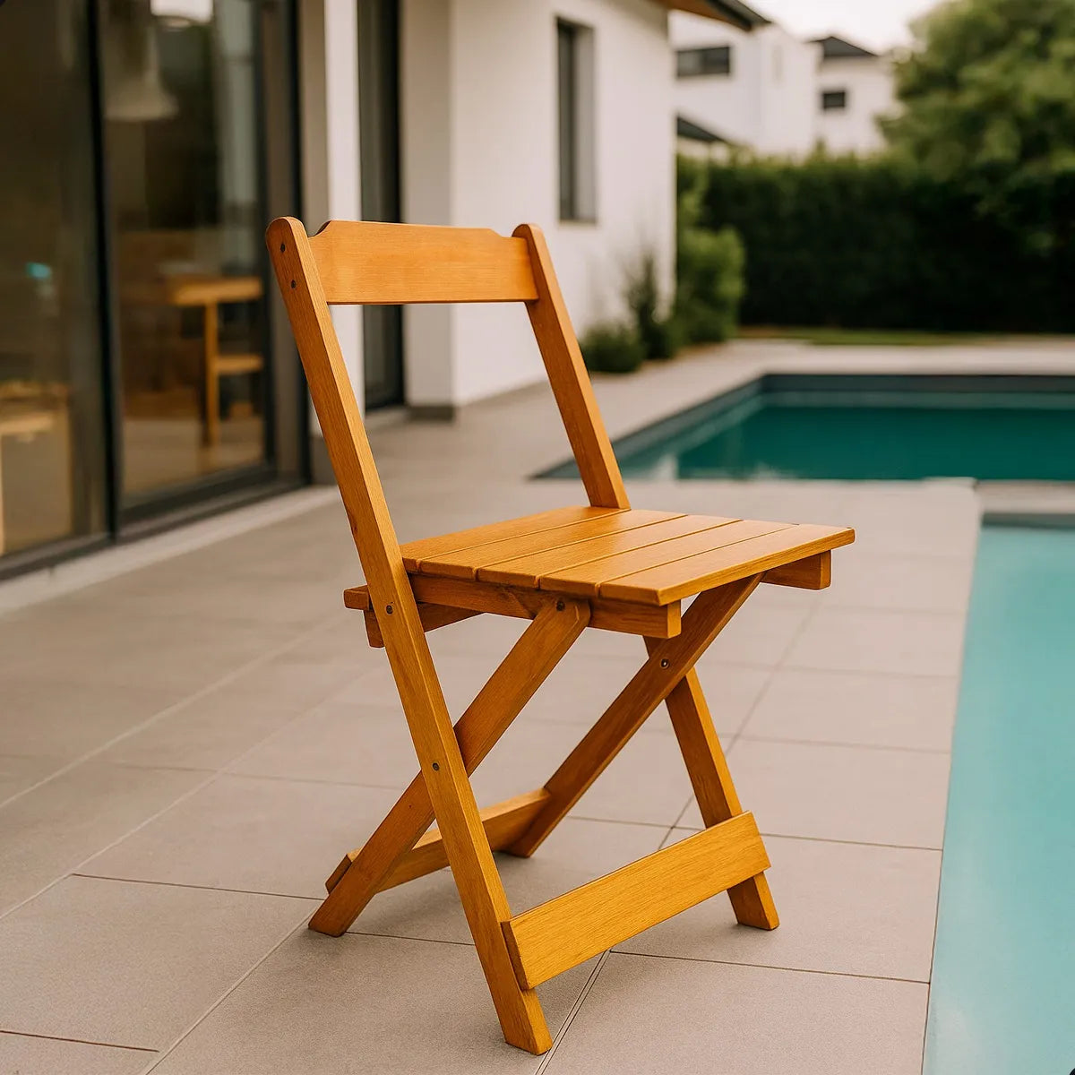 2 Cadeiras Dobráveis Madeira Maciça Bar Restaurante - MEL