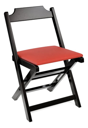 Conjunto Dobrável Madeira Maciça 70X70cm, 4 Cadeiras - Estofado Vermelho