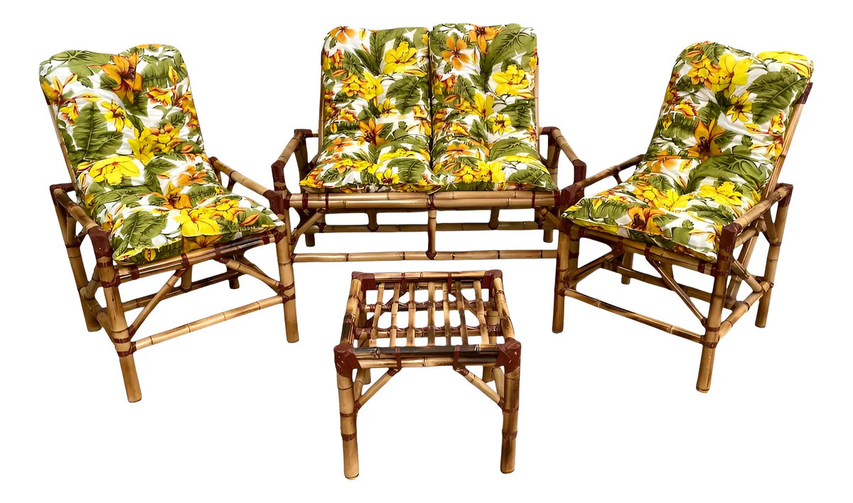 KIT 1 Namoradeira, 2 Cadeiras Completo Lírio Amarelo + Brinde Exclusivo